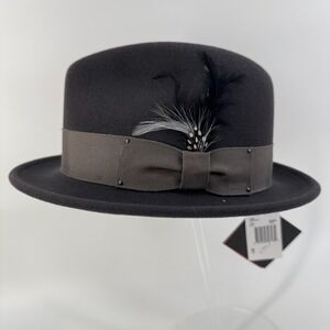 Bailey of Hollywood  Hat Fedora TINO 100% Wool Gray Medium NWT Crushable Teflon
